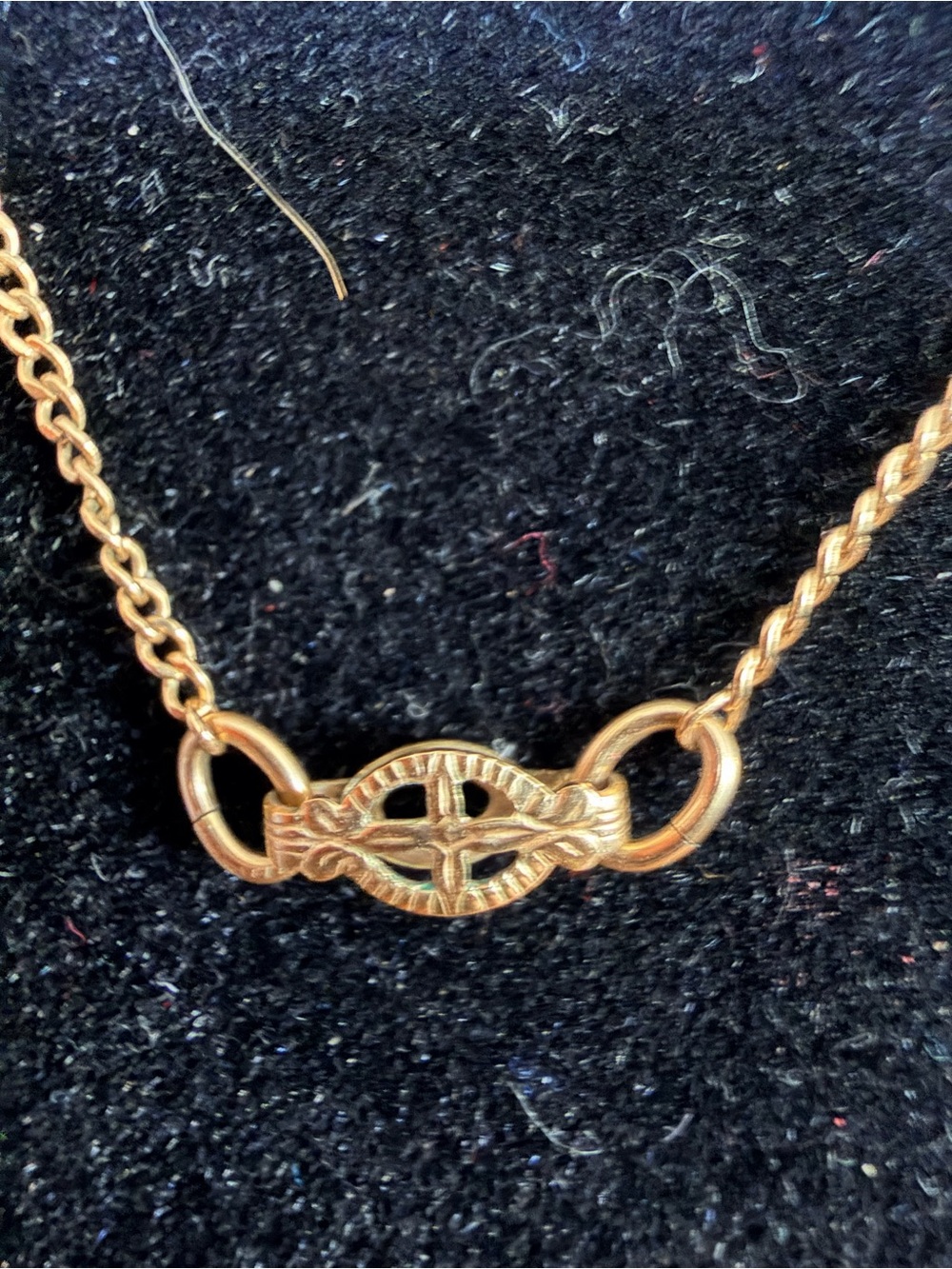 Antique 1918 Louis Vetter Patent Slider Clasp Chain 12K Gold Filled 16" Art Deco